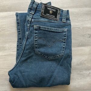 Versace Straight Leg Jeans in Deep Blue